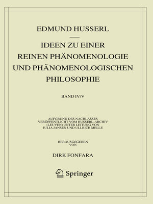 cover image of Ideen zu einer reinen Phänomenologie und phänomenologischen Philosophie. Zweites Buch
